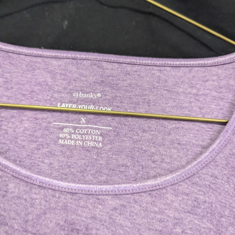 Purple CJ Banks 3/4 Sleeve Women's Top - Picture 2 of 3